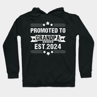 Promoted to Grandpa est. 2024 Grandparents Baby Announcement Hoodie